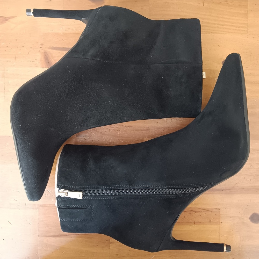 Kenneth Cole Quincy Boots Womens 10 Black Suede Stiletto NWB KL24QUI00 - Picture 7 of 9
